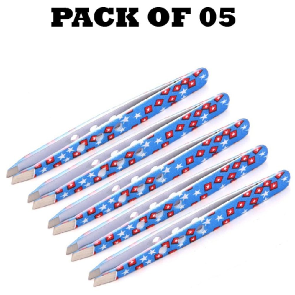 Forgica Professional Stainless Steel Paper Coated Tweezers Pack of 05
